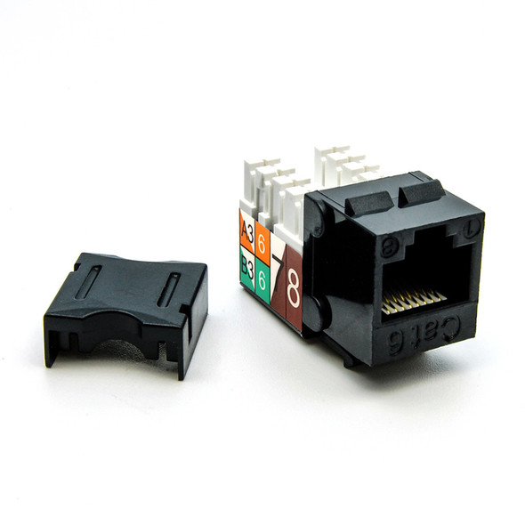 Cat6 Tool Type RJ45 Keystone Jack - Black