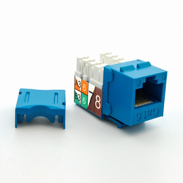 Cat6 Tool Type RJ45 Keystone Jack - Blue