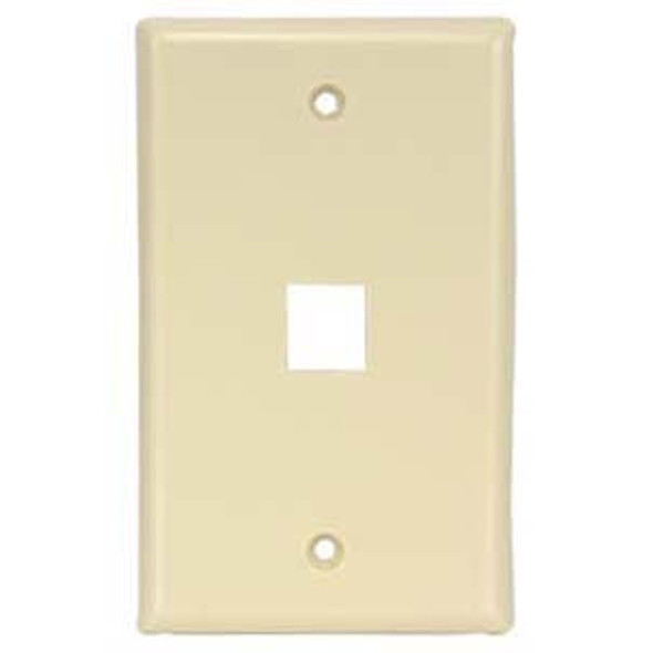 Single Port Smooth Faced Wall Plate for Keystone Jacks - Ivory