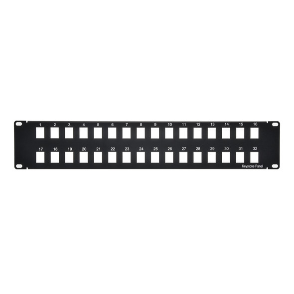 2U 32 Port Blank Panel for Keystone Jacks