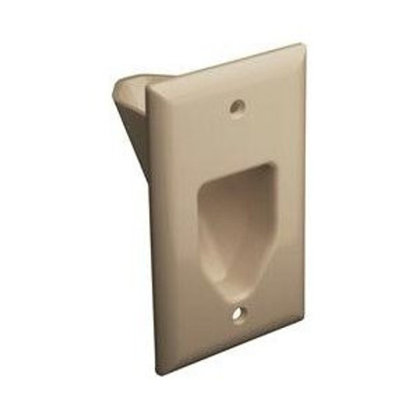 Single Gang Recessed Low Voltage Cable Wall Plate - Ivory