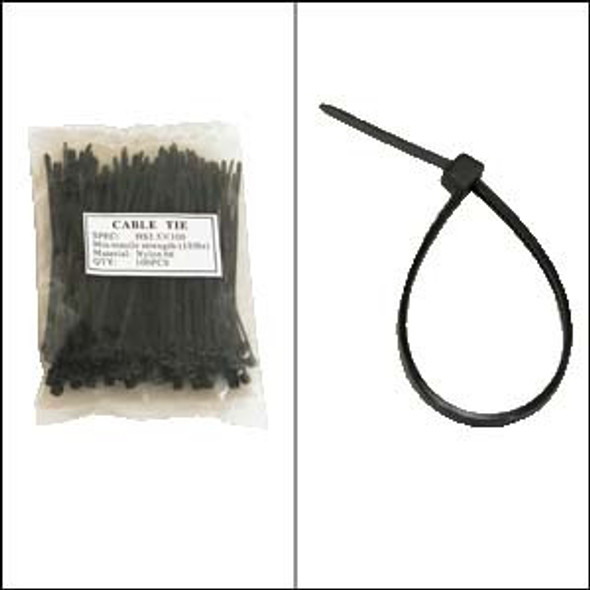 Bag of 100 4" Black Cable Ties
