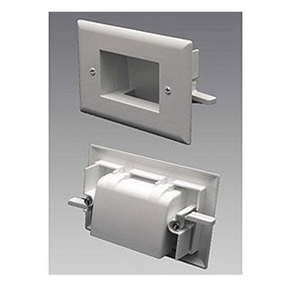 DataComm Easy Mount Recessed Low Voltage Cable Plate - White
