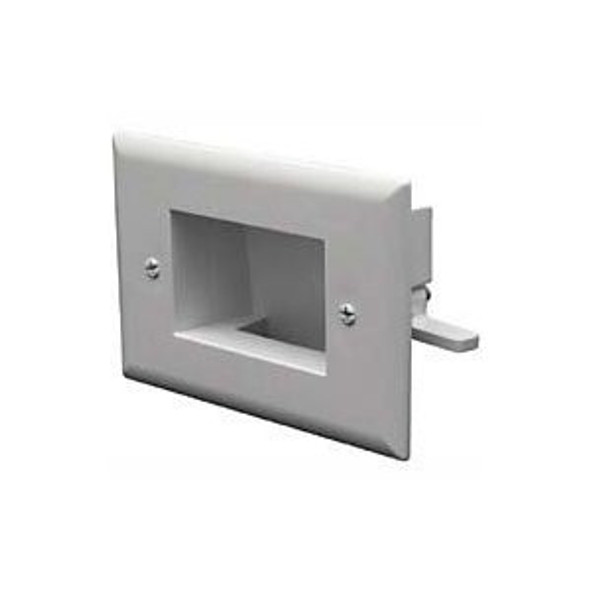 DataComm Easy Mount Recessed Low Voltage Cable Plate - White