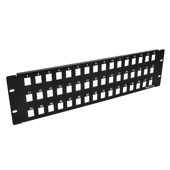 4U 48 Port Blank Panel for Keystone Jacks