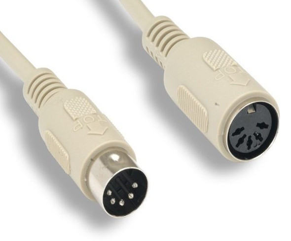 6 Foot 5 Pin Din Male / Female Cable