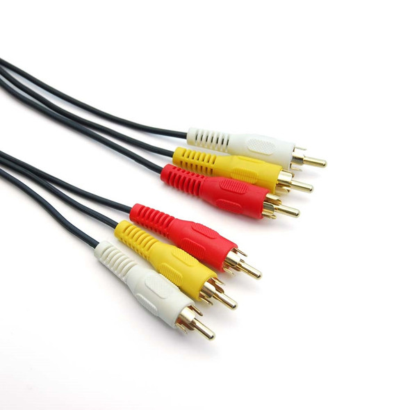 6 Foot Gold Plated RCA AV Audio / Video Red / White / Yellow Cables