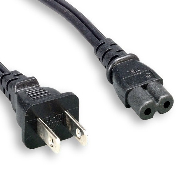 6 Foot Universal Figure 8 Power Cord, C7 to 1-15P (Non-Polarized)