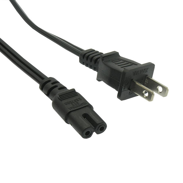 8 Foot Universal Figure 8 Power Cord, C7 to 1-15P (Non-Polarized)