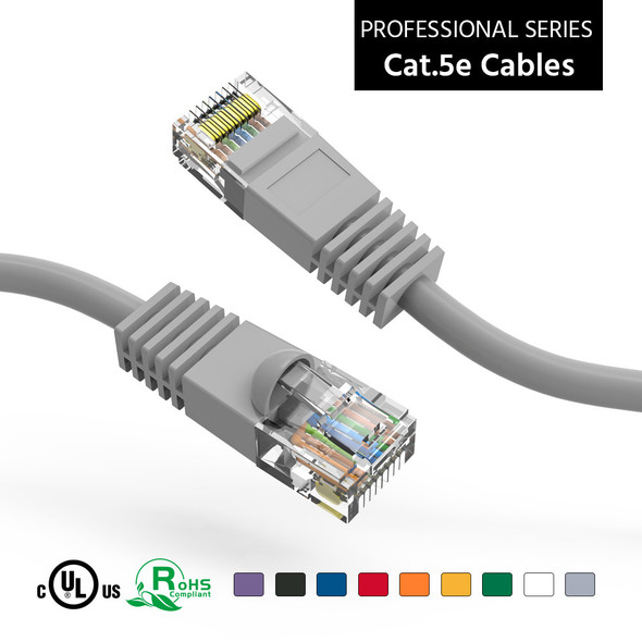 6 Inch Cat5e Molded Booted Network Cable - Gray
