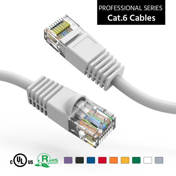 6 Inch 10Gbps Molded Cat 6 Ethernet Network Patch Cable - White