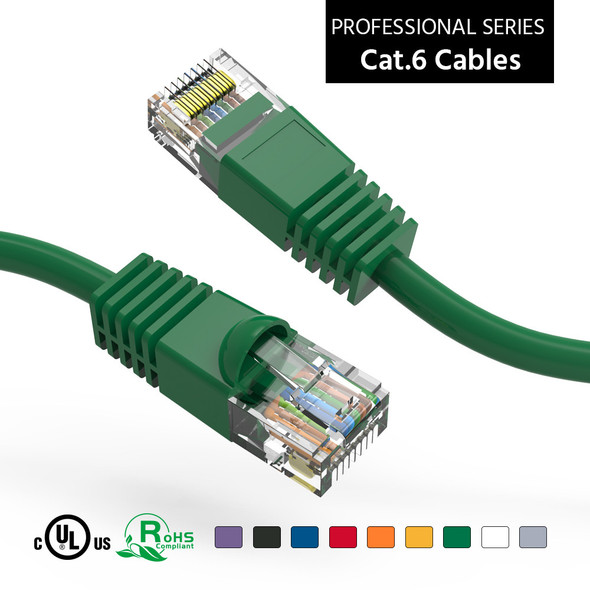1 Foot 10Gbps Molded Cat 6 Ethernet Network Patch Cable - Green