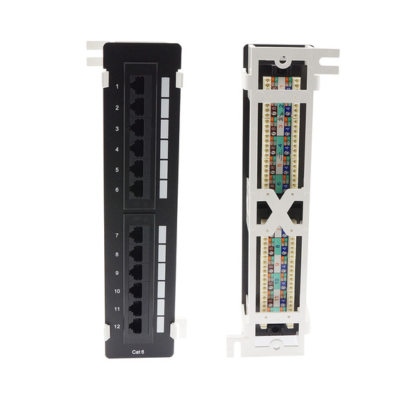 Cat6 110 Type Patch Panel 12 Port Vertical w/Bracket