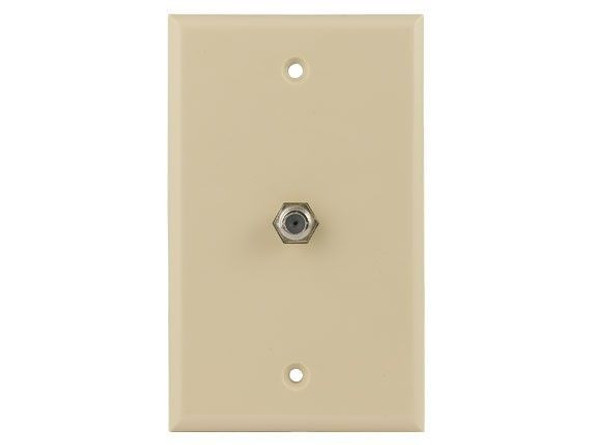 Coax F-Connector Wall Plate - Ivory