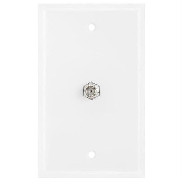 Coax F-Connector Wall Plate - White