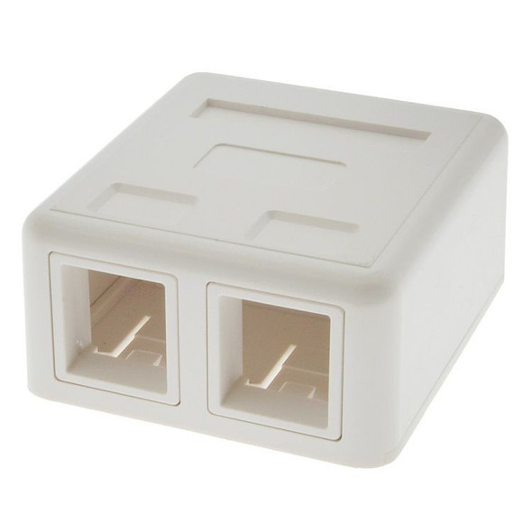 2 Port - Surface Mount Outlet Box for Keystones - White