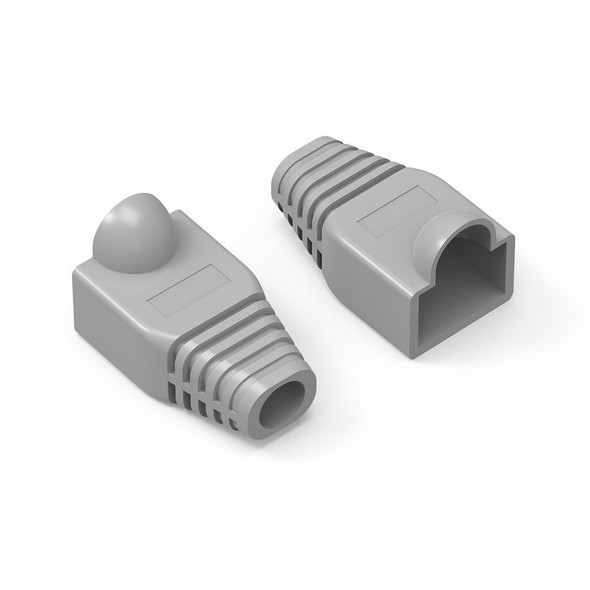 RJ45 Gray Strain Relief Network Cable Boots - Bag of 100 Pieces
