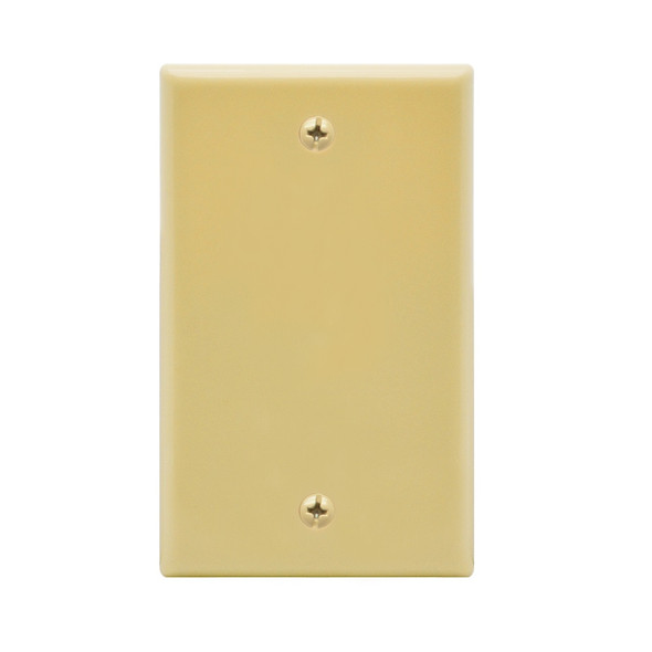 Single Gang Blank Wall Plate - Ivory