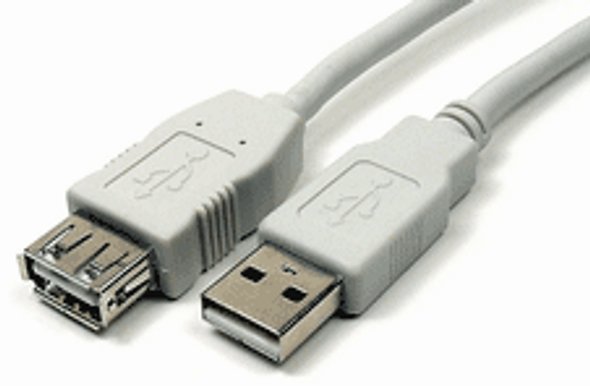 15 Foot USB 2.0 Type A Extension Cable - Ivory