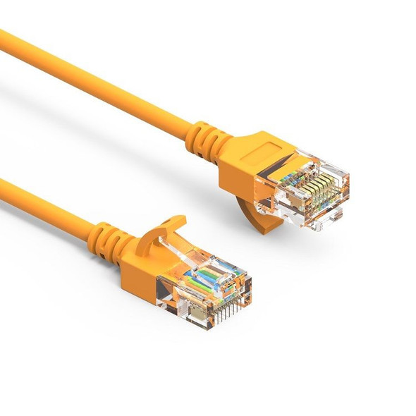 6 inch Cat6A UTP Slim Ethernet Network Booted Cable 28AWG Yellow
