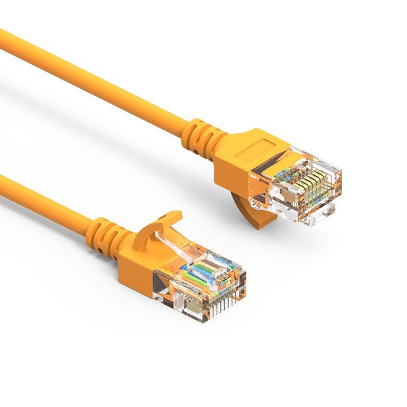 1 Foot Cat6A UTP Slim Ethernet Network Booted Cable 28AWG Yellow