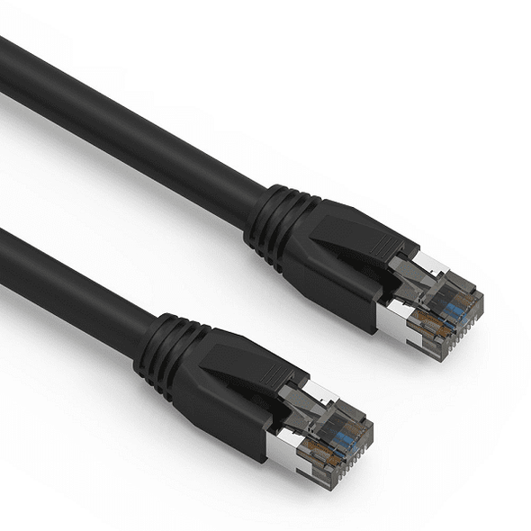 2 Foot Cat.8 S/FTP Ethernet Network Cable 2GHz 40G - Black