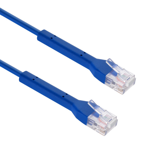 9 Inch Cat6A UTP Bendable Slim Ethernet Network Cable 28AWG Blue