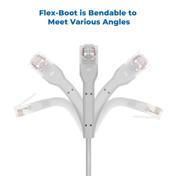 18 Inch Cat6A UTP Bendable Slim Ethernet Network Cable 28AWG Gray