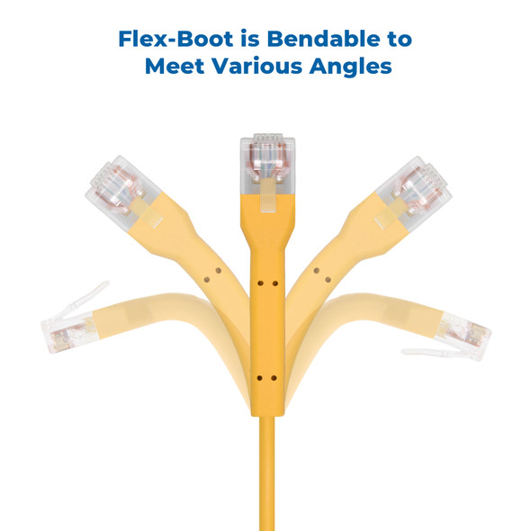 4 Foot Cat6A UTP Bendable Slim Ethernet Network Cable 28AWG Yellow