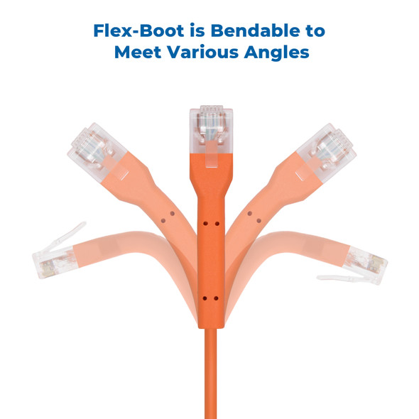 10 Foot Cat6A UTP Bendable Slim Ethernet Network Cable 28AWG Orange