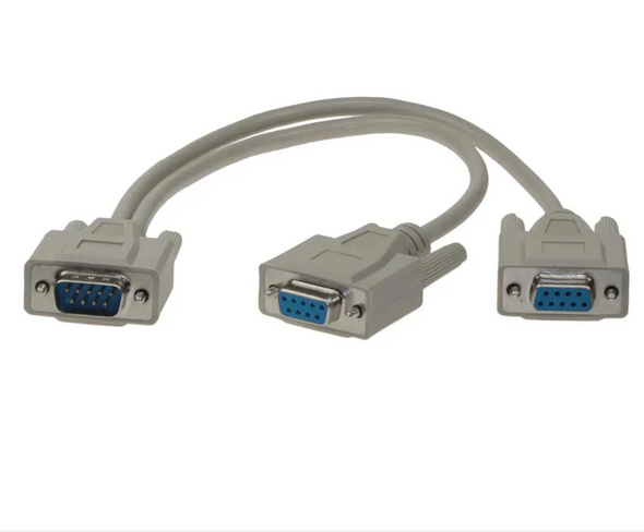 DB-9 Splitter Cable, 1 Male and 2 Females
