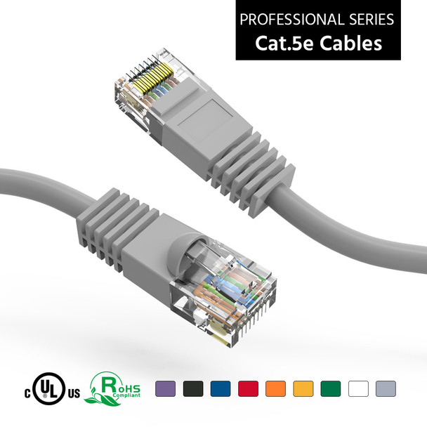 30 Foot Molded-Booted Cat5e Network Patch Cable - Gray