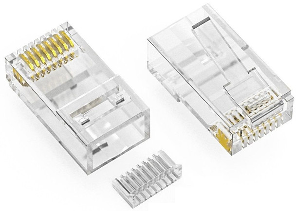 CAT6 RJ45 Network Ethernet Cable Modular Plug for Stranded wire 100 Pack