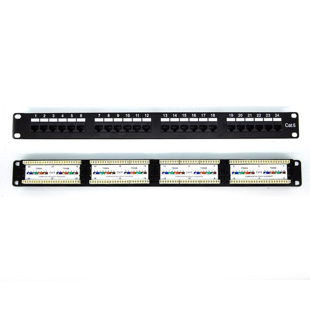 Cat6 110 Type Patch Panel 24 Port Rackmount