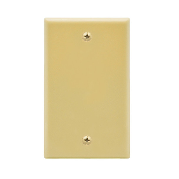 Single Gang Blank Wall Plate - Ivory