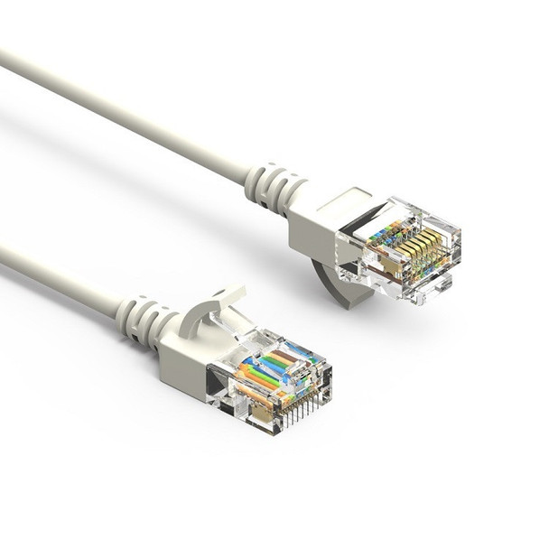 30 Foot Cat6A UTP Slim Ethernet Network Booted Cable 28AWG White