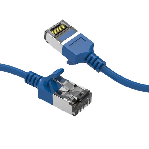 3 Foot Cat 8 FTP Slim Ethernet Network Cable Blue 30 AWG