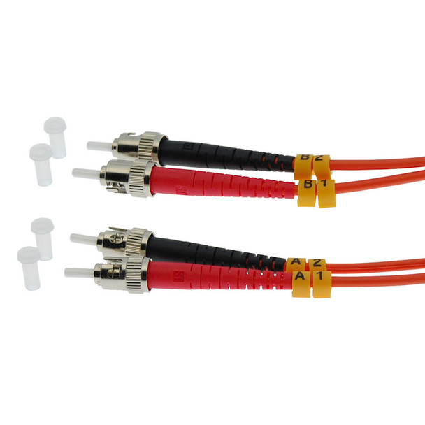 3m ST/UPC-ST/UPC OM1 Multimode Duplex Fiber Optic Patch Cable