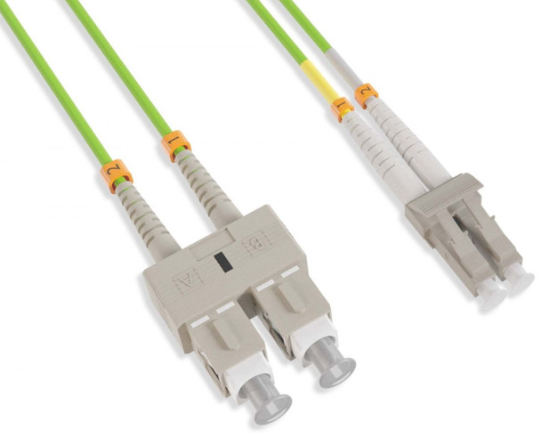 4 Meter OM5 LC/SC UPC LSZH/OFNR Dual-Rated Multimode Fiber Optic Patch Cable Lime Green