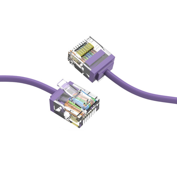 10 Foot Cat 6A UTP Super-Slim Ethernet Network Cable 32AWG - Purple