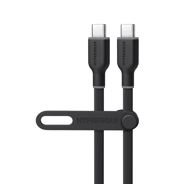 HyperGear 4 Foot Flexi Pro USB-C to USB-C Soft-Touch Fast Charge Cable - Black