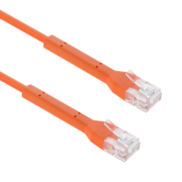 9 Inch Cat6A UTP Bendable Slim Ethernet Network Cable 28AWG Orange
