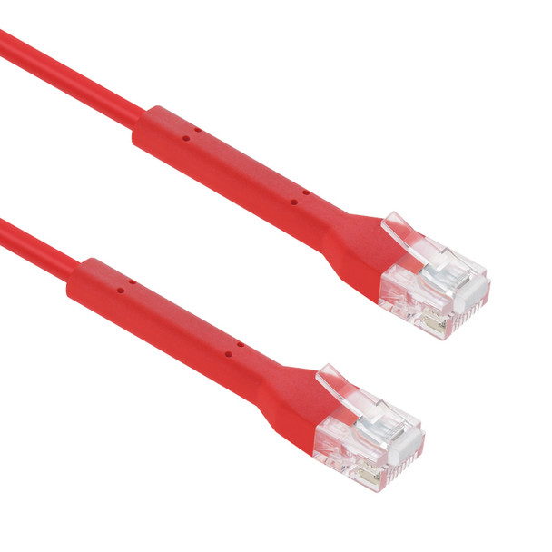 2 Foot Cat6A UTP Bendable Slim Ethernet Network Cable 28AWG Red