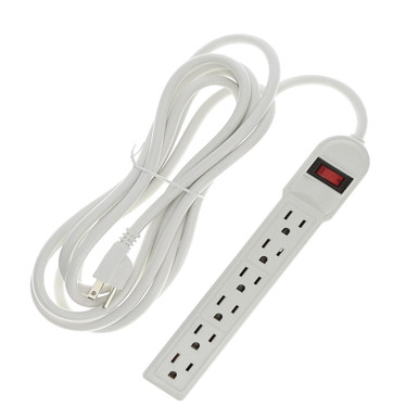 12 Foot 6-Outlet Surge Protector 14AWG/3, 15A, 90J