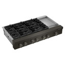 KitchenAid® 48-inch 6-Burner Gas Commercial-Style Rangetop with Griddle KCGK948TBE