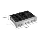 KitchenAid® 36-inch 6-Burner Gas Commercial-Style Rangetop KCGK936TSS