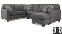 Decor-Rest 2541 sectional sofa with chaise