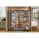 Kitchenaid® 20.8 Cu. Ft. Counter-Depth Side-by-Side Refrigerator with Exterior Ice and Water Dispenser in PrintShield™ Finish KRSC536RPS