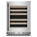 Kitchenaid® 24" Undercounter Wine Cellar with Full-Extension Wood-Front Racks KUWR524SPS