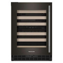 Kitchenaid® 24" Undercounter Wine Cellar with Full-Extension Wood-Front Racks KUWL524SBE